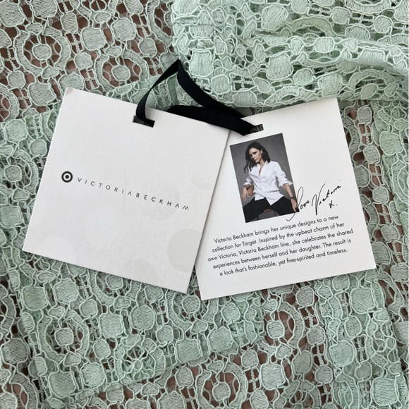 VICTORIA BECKHAM x Target Mint Green Lace Sheer Cotton Blend Dress Sz L NWT - Picture 16 of 16